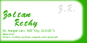 zoltan rethy business card